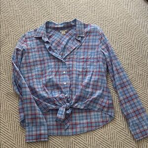 J. Crew Blue and Red Plaid Shirt
